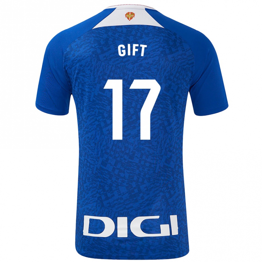 Niño Fútbol Camiseta Elijah Gift #17 Azul Real 2ª Equipación 2024/25 México