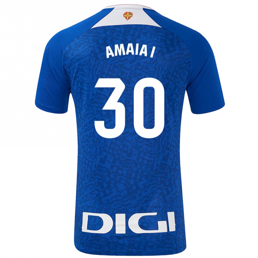 Niño Fútbol Camiseta Amaia Iribarren Arteta #30 Azul Real 2ª Equipación 2024/25 México