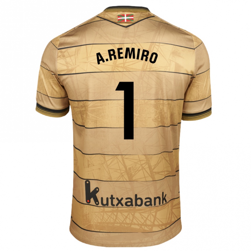 Niño Fútbol Camiseta Álex Remiro #1 Marrón 2ª Equipación 2024/25 México