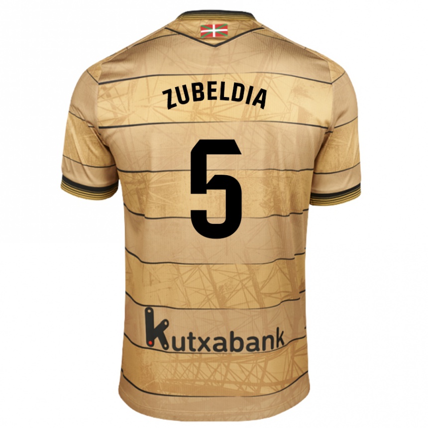 Niño Fútbol Camiseta Igor Zubeldia #5 Marrón 2ª Equipación 2024/25 México