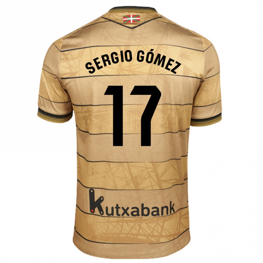 Niño Fútbol Camiseta Sergio Gómez #17 Marrón 2ª Equipación 2024/25 México