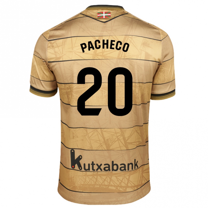 Niño Fútbol Camiseta Jon Pacheco #20 Marrón 2ª Equipación 2024/25 México