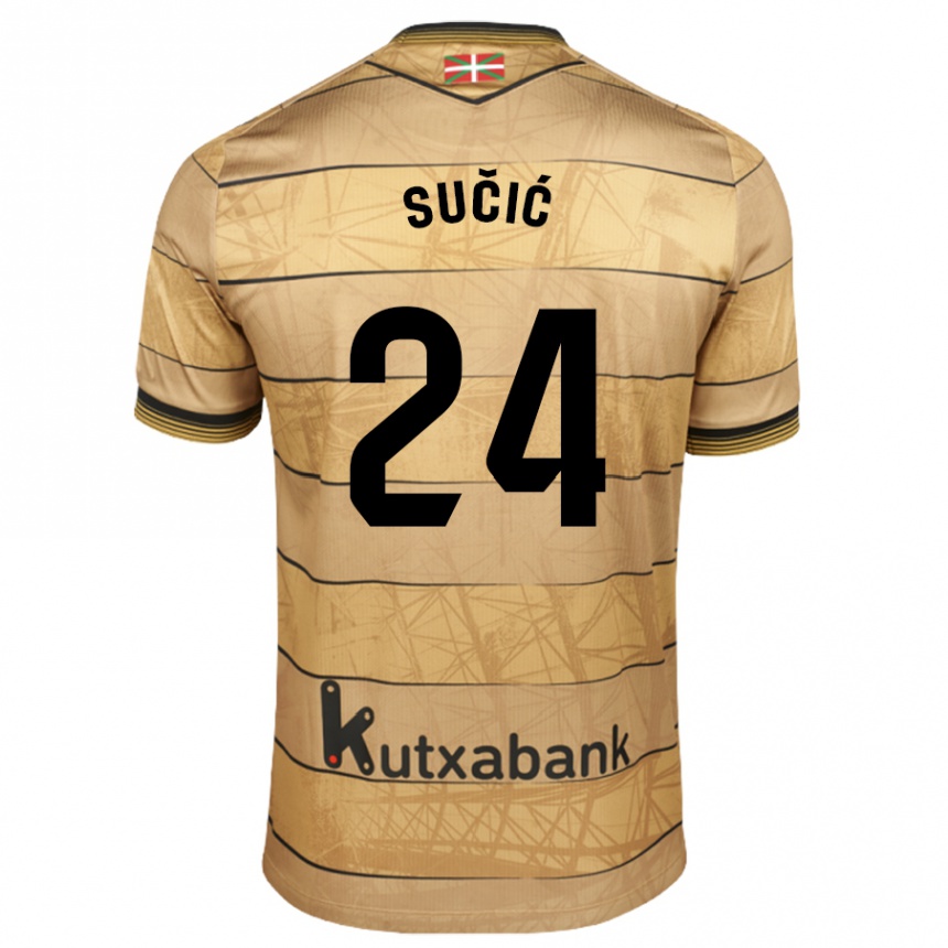 Niño Fútbol Camiseta Luka Sucic #24 Marrón 2ª Equipación 2024/25 México