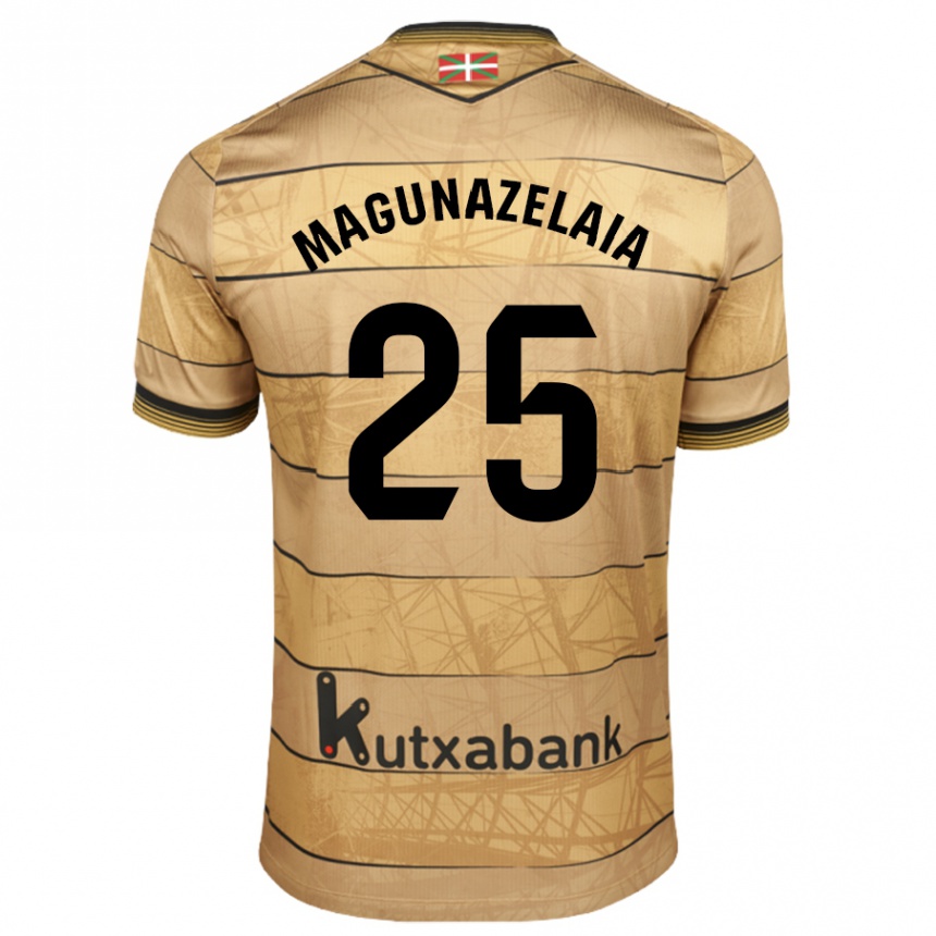 Niño Fútbol Camiseta Jon Magunazelaia #25 Marrón 2ª Equipación 2024/25 México