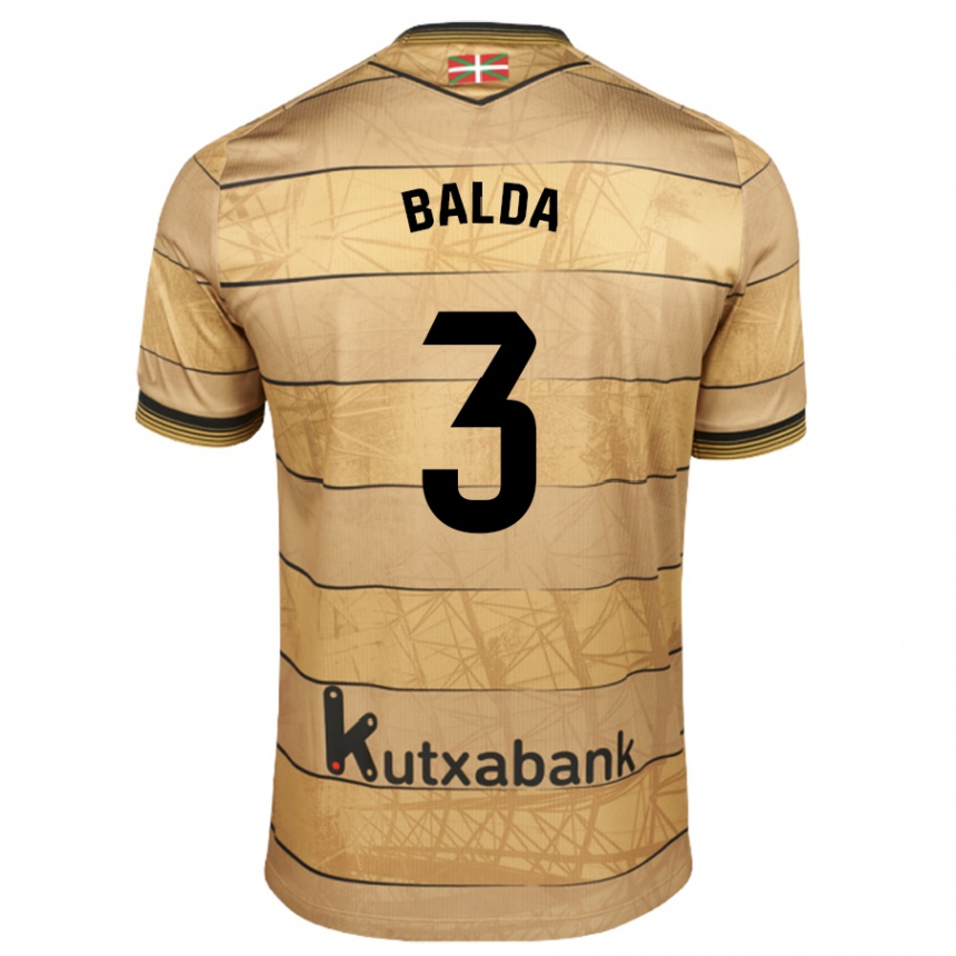 Niño Fútbol Camiseta Jon Balda #3 Marrón 2ª Equipación 2024/25 México