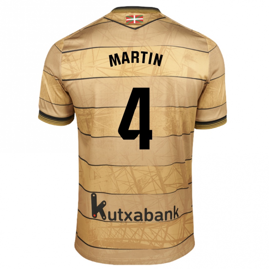 Niño Fútbol Camiseta Jon Martín #4 Marrón 2ª Equipación 2024/25 México