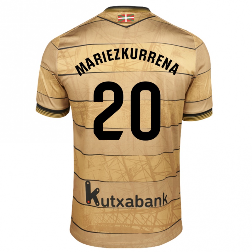 Niño Fútbol Camiseta Arkaitz Mariezkurrena #20 Marrón 2ª Equipación 2024/25 México