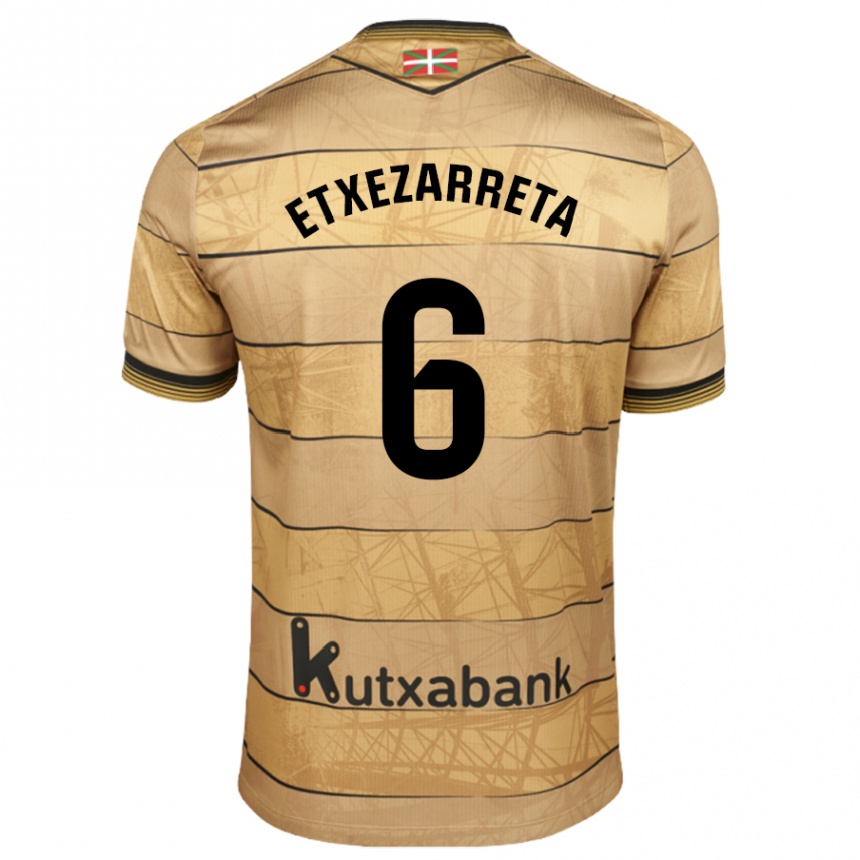 Niño Fútbol Camiseta Ane Etxezarreta Aierbe #6 Marrón 2ª Equipación 2024/25 México