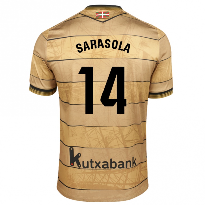 Niño Fútbol Camiseta Izarne Sarasola Beain #14 Marrón 2ª Equipación 2024/25 México