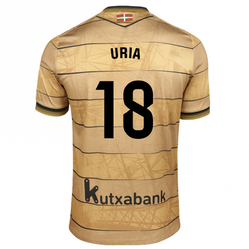 Niño Fútbol Camiseta Mirari Uria Gabilondo #18 Marrón 2ª Equipación 2024/25 México