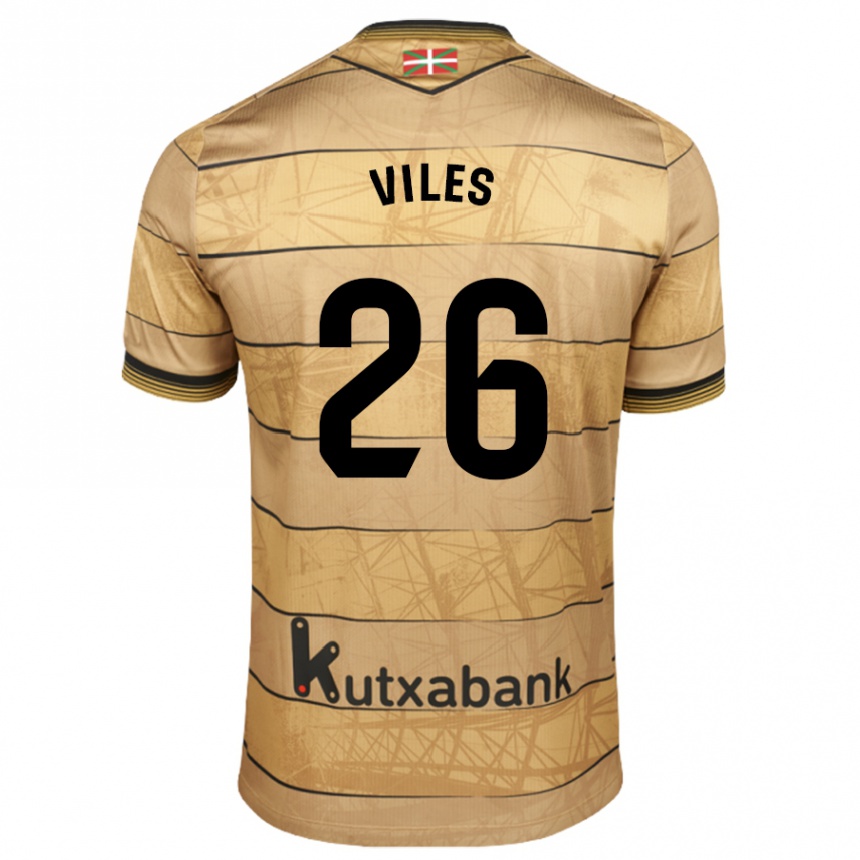 Niño Fútbol Camiseta Elene Viles #26 Marrón 2ª Equipación 2024/25 México