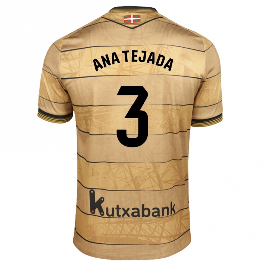 Niño Fútbol Camiseta Ana Tejada Jiménez #3 Marrón 2ª Equipación 2024/25 México