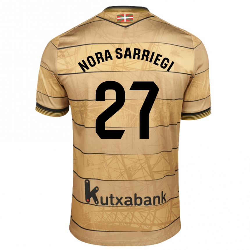 Niño Fútbol Camiseta Nora Sarriegi Galdos #27 Marrón 2ª Equipación 2024/25 México