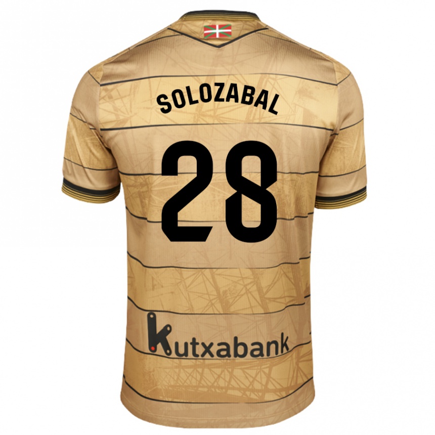 Niño Fútbol Camiseta Malen Solozabal Ibarra #28 Marrón 2ª Equipación 2024/25 México