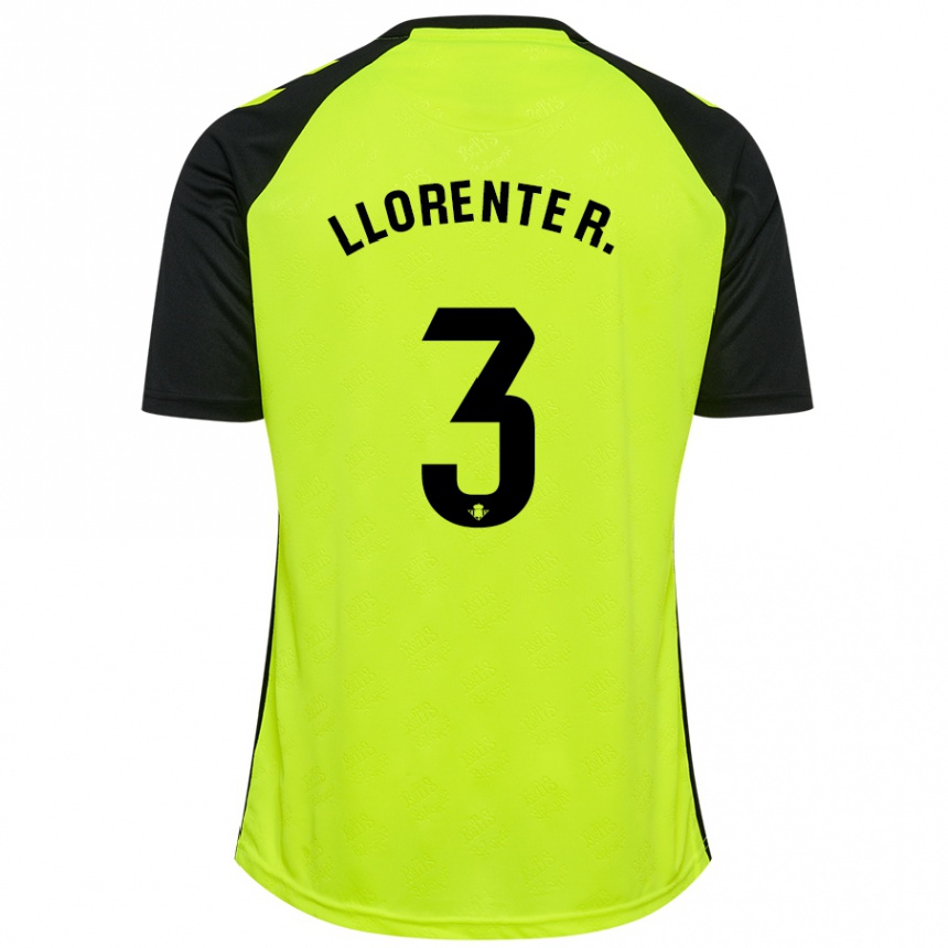 Niño Fútbol Camiseta Diego Llorente #3 Amarillo Fluorescente Negro 2ª Equipación 2024/25 México