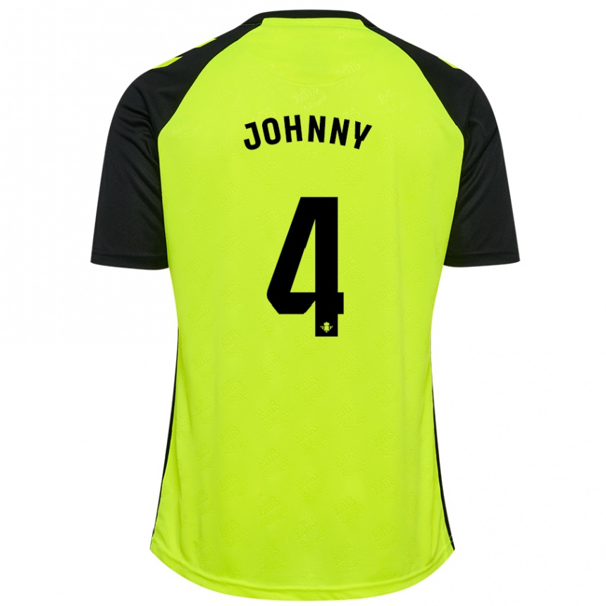 Niño Fútbol Camiseta Johnny Cardoso #4 Amarillo Fluorescente Negro 2ª Equipación 2024/25 México