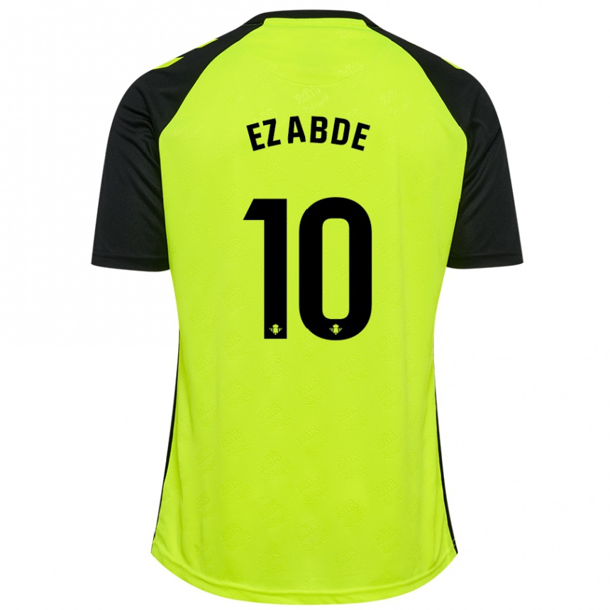 Niño Fútbol Camiseta Abde Ezzalzouli #10 Amarillo Fluorescente Negro 2ª Equipación 2024/25 México