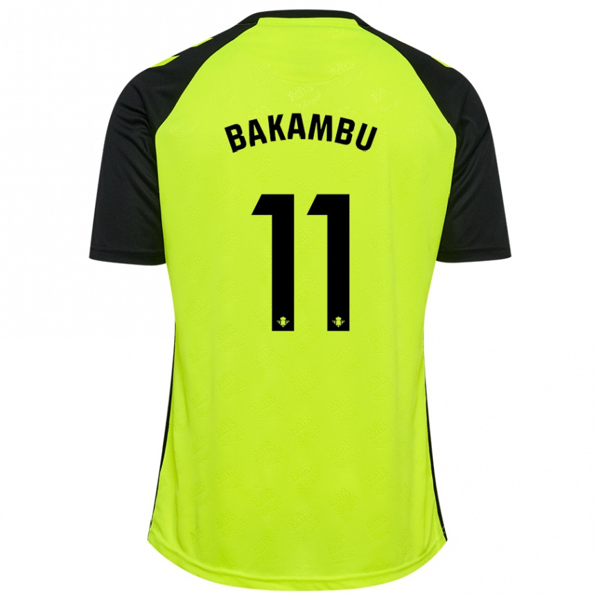 Niño Fútbol Camiseta Cedric Bakambu #11 Amarillo Fluorescente Negro 2ª Equipación 2024/25 México