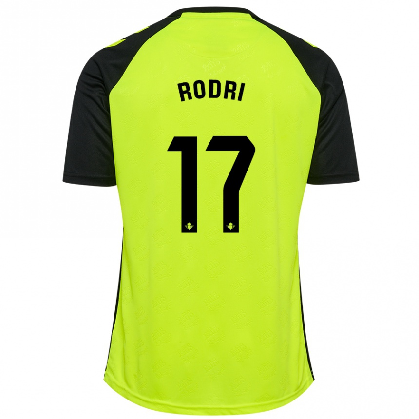 Niño Fútbol Camiseta Rodri Sánchez #17 Amarillo Fluorescente Negro 2ª Equipación 2024/25 México