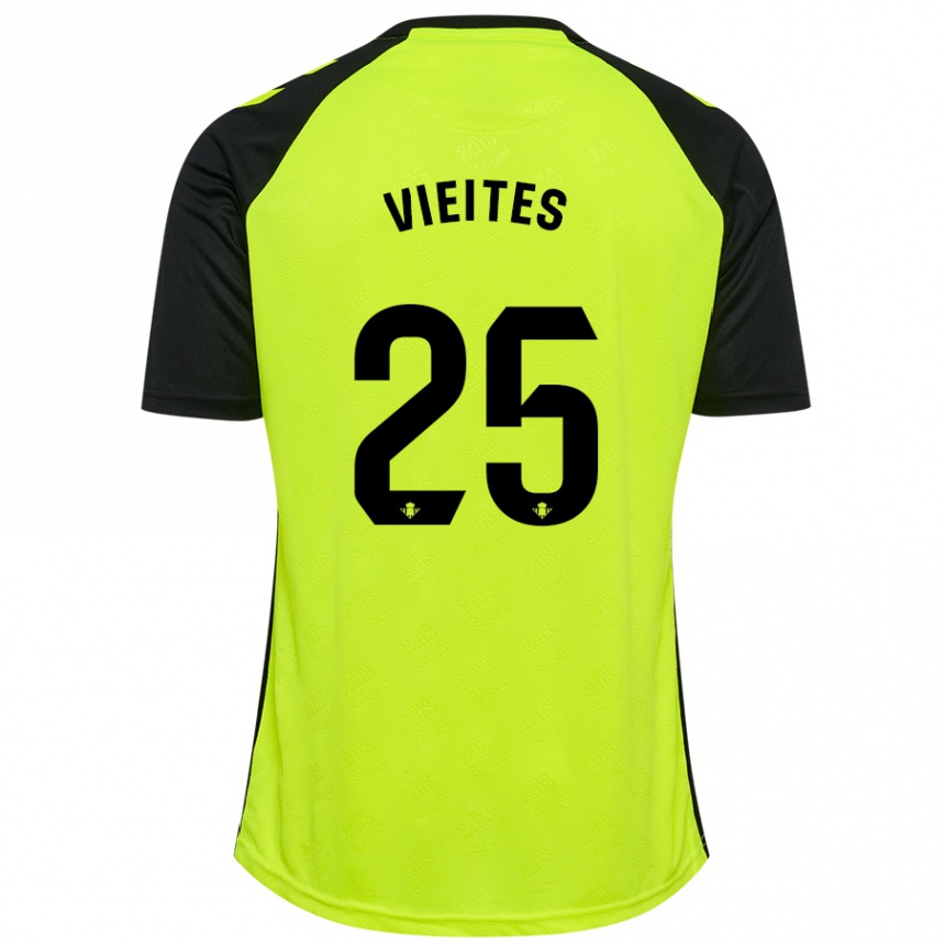 Niño Fútbol Camiseta Fran Vieites #25 Amarillo Fluorescente Negro 2ª Equipación 2024/25 México