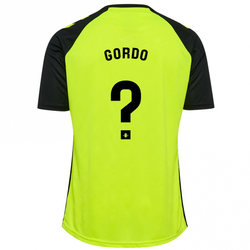 Niño Fútbol Camiseta Josan Gordo #0 Amarillo Fluorescente Negro 2ª Equipación 2024/25 México