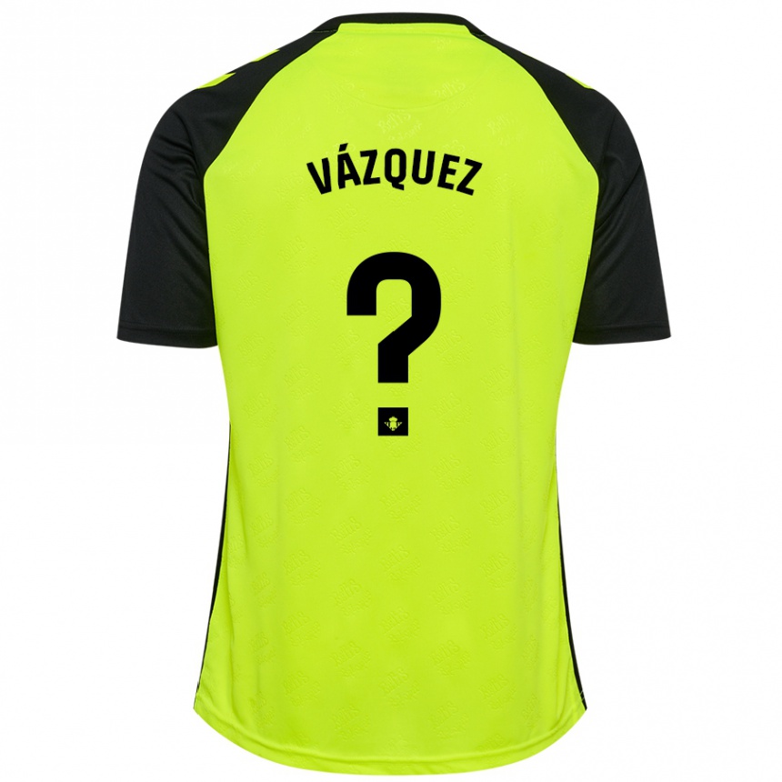 Niño Fútbol Camiseta Leo Vázquez #0 Amarillo Fluorescente Negro 2ª Equipación 2024/25 México