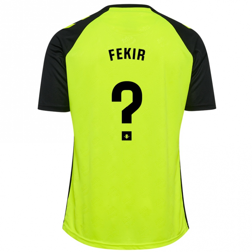 Niño Fútbol Camiseta Yassin Fekir #0 Amarillo Fluorescente Negro 2ª Equipación 2024/25 México