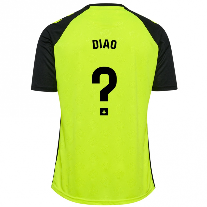 Niño Fútbol Camiseta Usse Diao #0 Amarillo Fluorescente Negro 2ª Equipación 2024/25 México