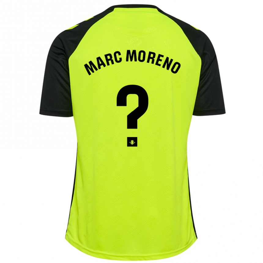 Niño Fútbol Camiseta Marc Moreno #0 Amarillo Fluorescente Negro 2ª Equipación 2024/25 México