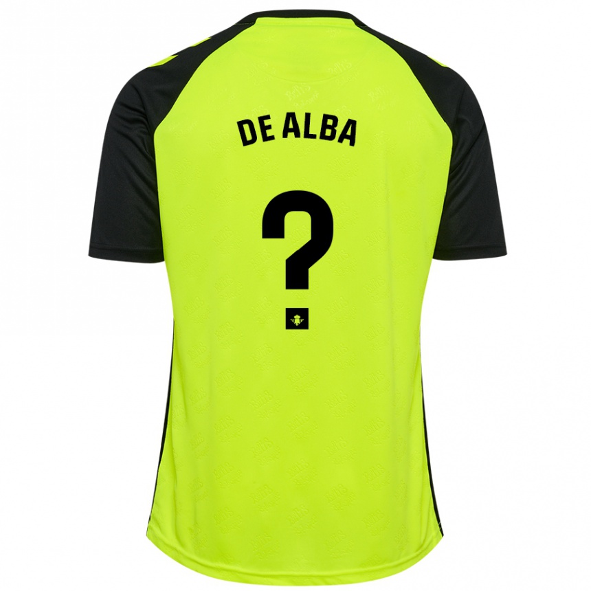 Niño Fútbol Camiseta Luismi De Alba #0 Amarillo Fluorescente Negro 2ª Equipación 2024/25 México