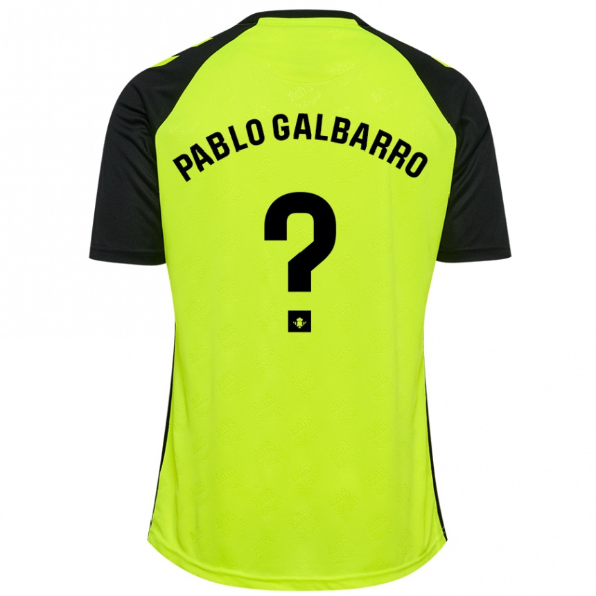 Niño Fútbol Camiseta Juan Pablo Galbarro #0 Amarillo Fluorescente Negro 2ª Equipación 2024/25 México