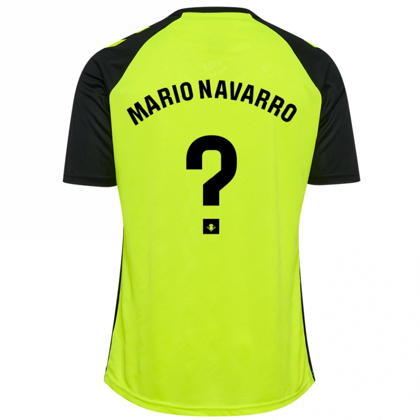 Niño Fútbol Camiseta Mario Navarro #0 Amarillo Fluorescente Negro 2ª Equipación 2024/25 México