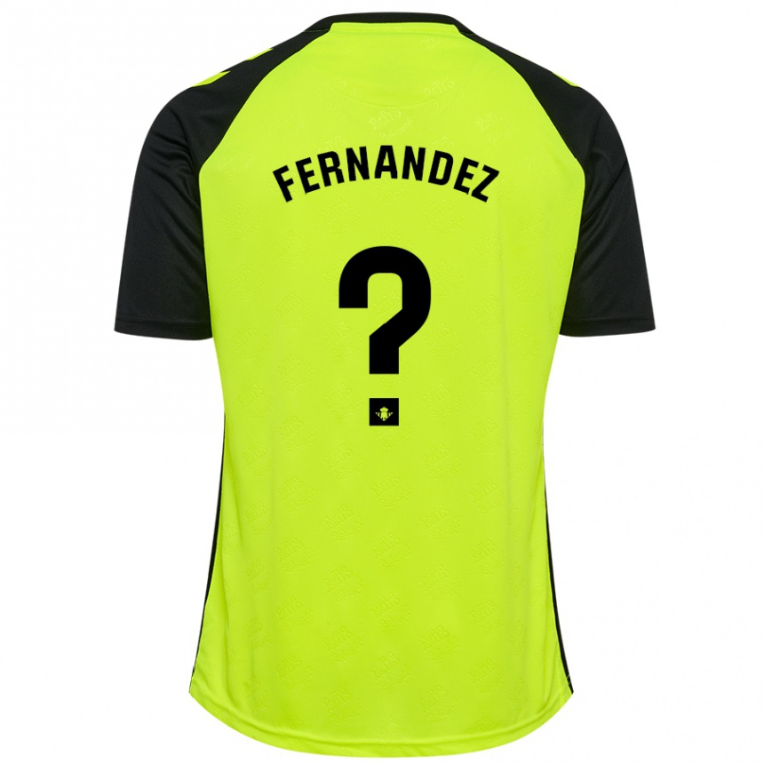 Niño Fútbol Camiseta Nicolás Fernández #0 Amarillo Fluorescente Negro 2ª Equipación 2024/25 México