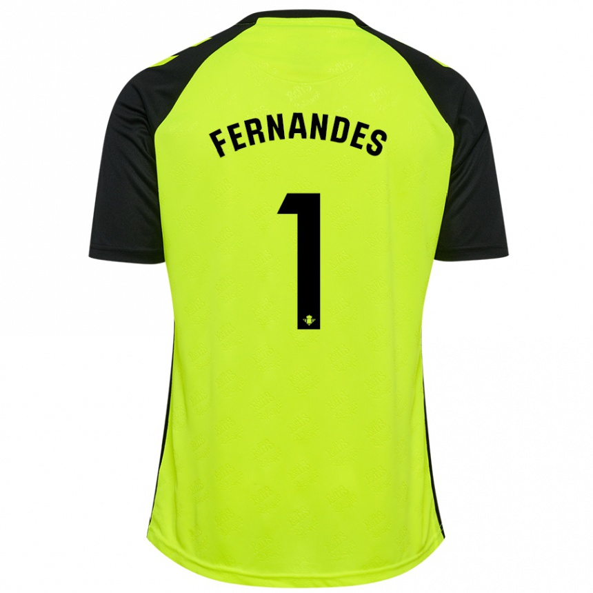 Niño Fútbol Camiseta Guilherme Fernandes #1 Amarillo Fluorescente Negro 2ª Equipación 2024/25 México