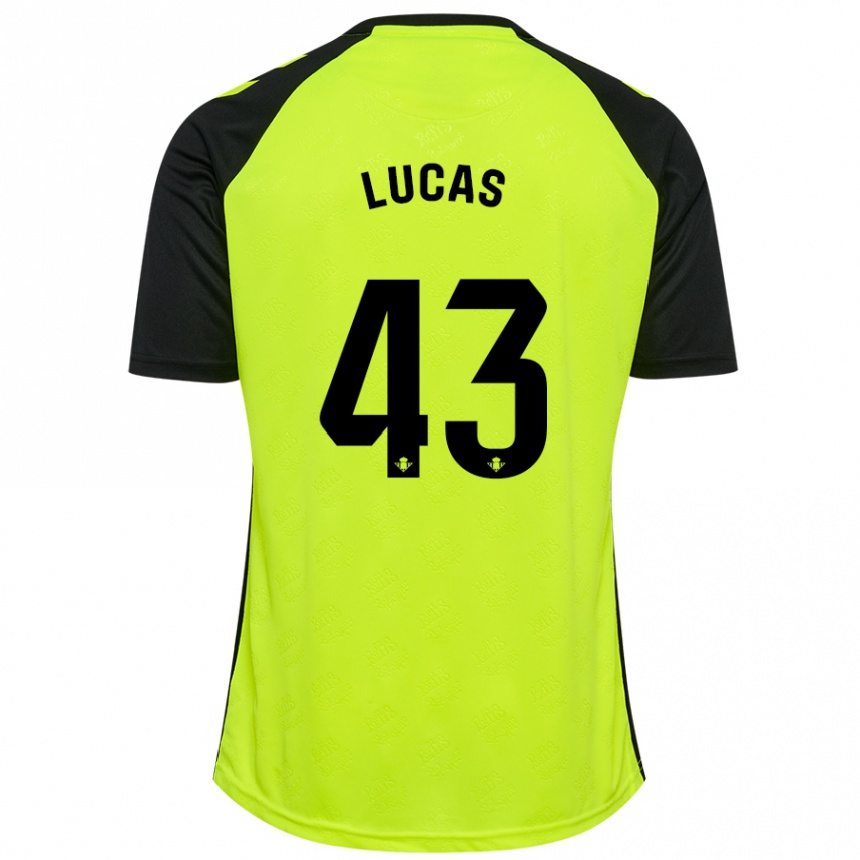 Niño Fútbol Camiseta Lucas Alcázar #43 Amarillo Fluorescente Negro 2ª Equipación 2024/25 México