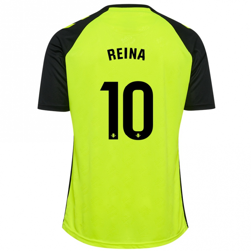 Niño Fútbol Camiseta Carlos Reina #10 Amarillo Fluorescente Negro 2ª Equipación 2024/25 México