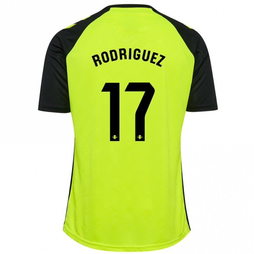 Niño Fútbol Camiseta Jesús Rodriguez #17 Amarillo Fluorescente Negro 2ª Equipación 2024/25 México