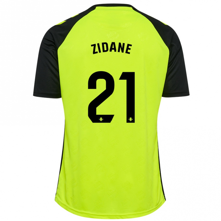 Niño Fútbol Camiseta Elyaz Zidane #21 Amarillo Fluorescente Negro 2ª Equipación 2024/25 México