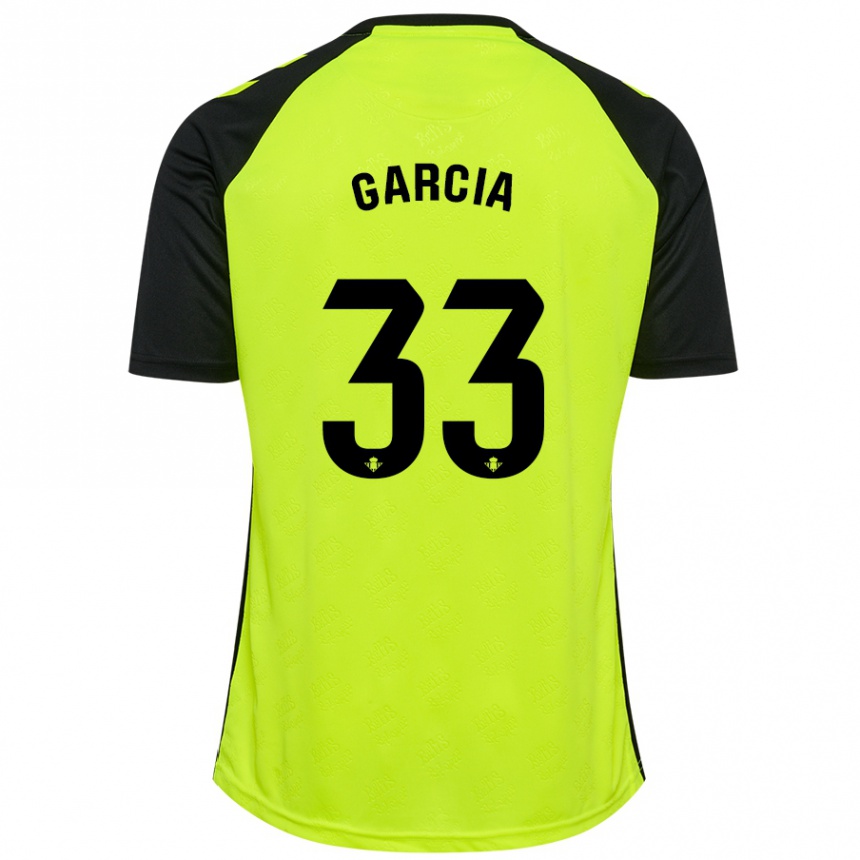 Niño Fútbol Camiseta Pablo García #33 Amarillo Fluorescente Negro 2ª Equipación 2024/25 México