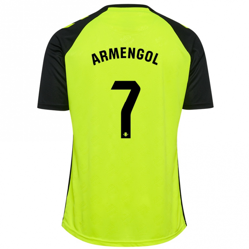 Niño Fútbol Camiseta Carla Armengol Joaniquet #7 Amarillo Fluorescente Negro 2ª Equipación 2024/25 México