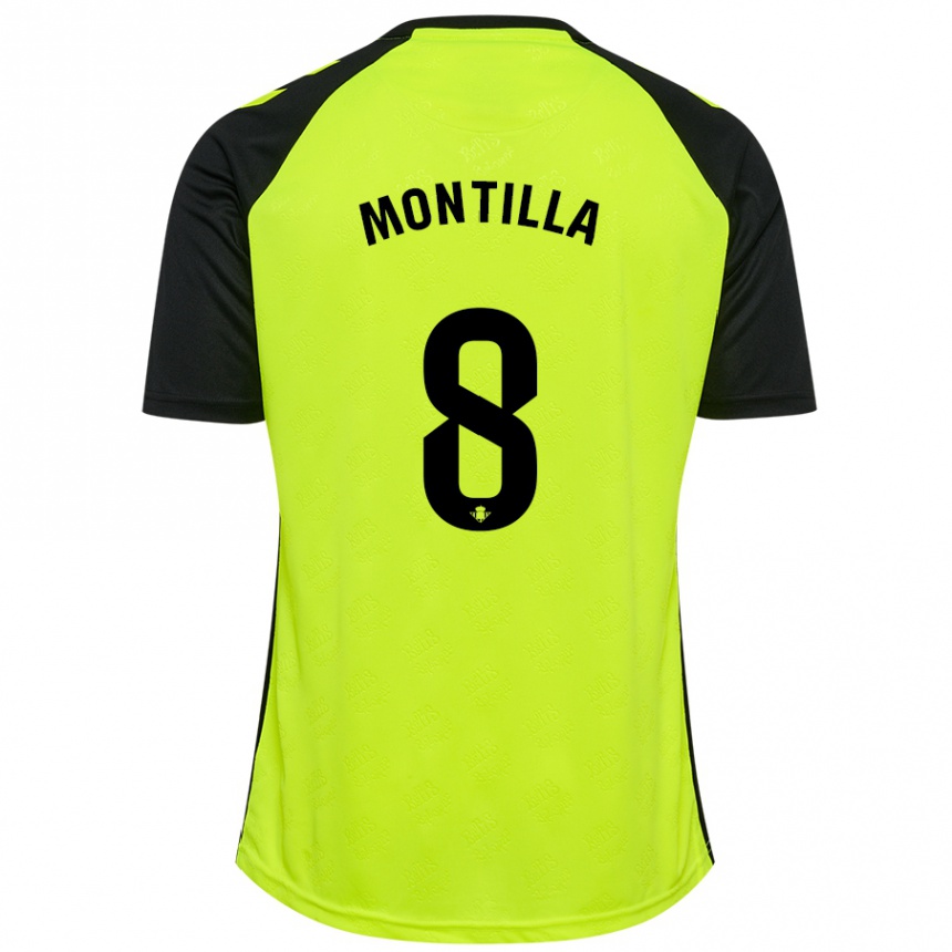 Niño Fútbol Camiseta Natalia Montilla #8 Amarillo Fluorescente Negro 2ª Equipación 2024/25 México