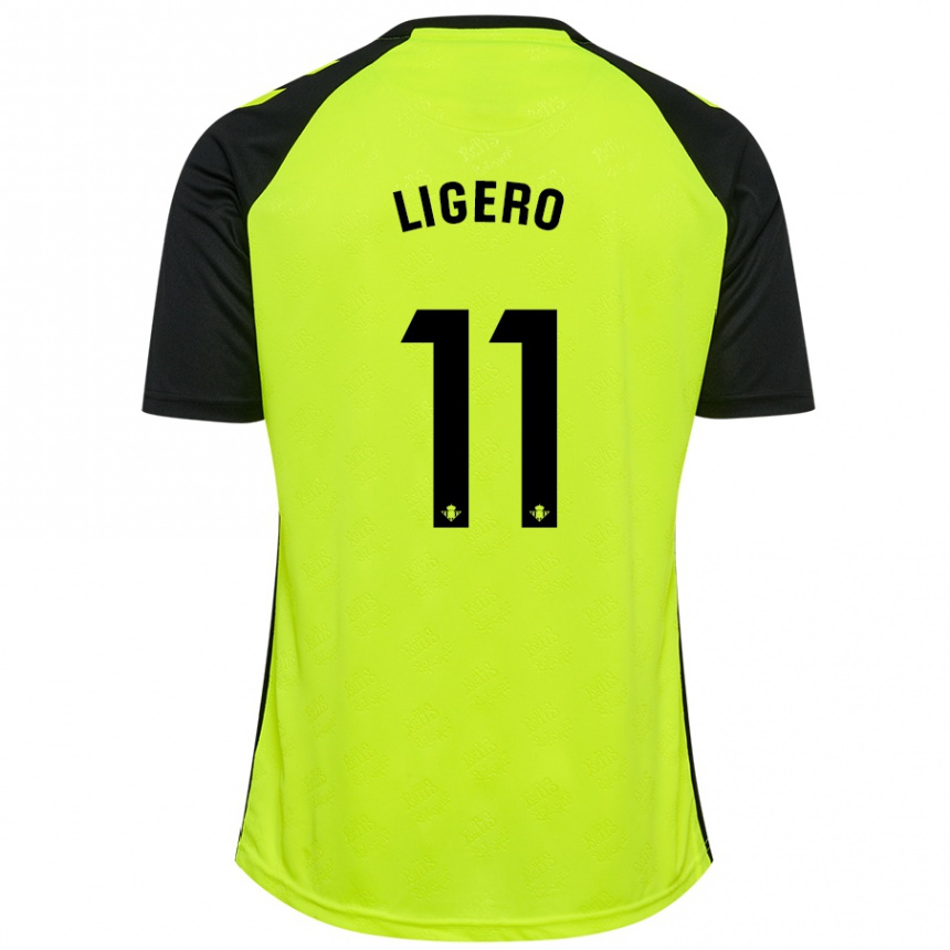 Niño Fútbol Camiseta Nuria Ligero #11 Amarillo Fluorescente Negro 2ª Equipación 2024/25 México