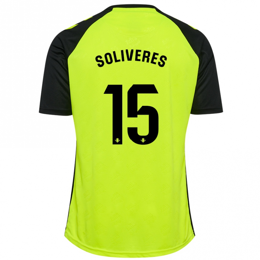 Niño Fútbol Camiseta Gema Soliveres #15 Amarillo Fluorescente Negro 2ª Equipación 2024/25 México