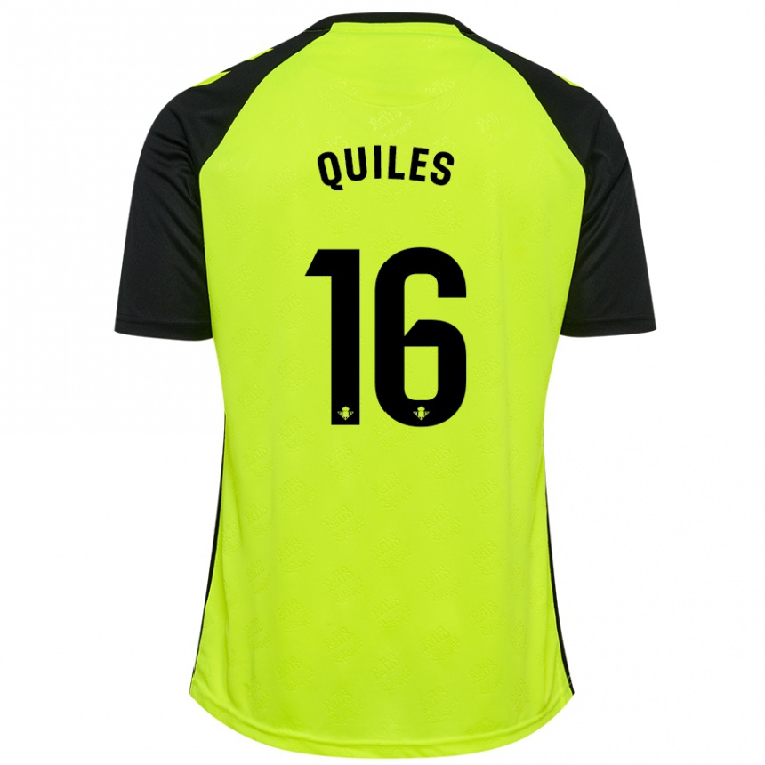 Niño Fútbol Camiseta Violeta García Quiles #16 Amarillo Fluorescente Negro 2ª Equipación 2024/25 México