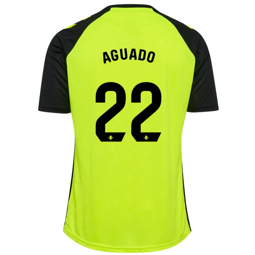 Niño Fútbol Camiseta Julia Aguado Fernández #22 Amarillo Fluorescente Negro 2ª Equipación 2024/25 México