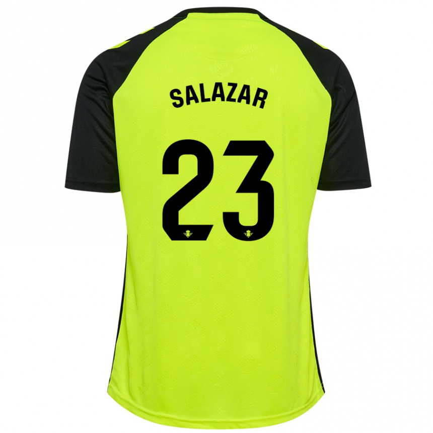 Niño Fútbol Camiseta Noelia Salazar #23 Amarillo Fluorescente Negro 2ª Equipación 2024/25 México