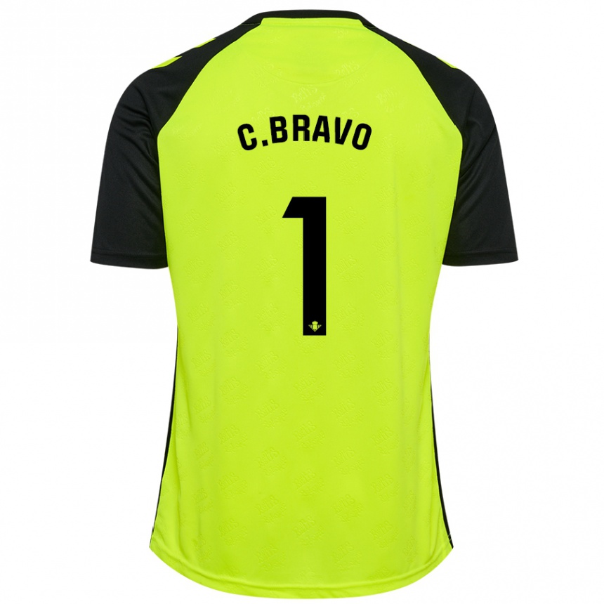 Niño Fútbol Camiseta Claudio Bravo #1 Amarillo Fluorescente Negro 2ª Equipación 2024/25 México