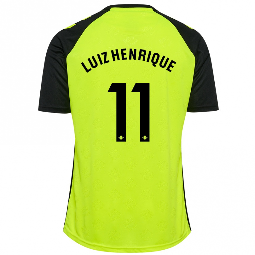 Niño Fútbol Camiseta Luiz Henrique #11 Amarillo Fluorescente Negro 2ª Equipación 2024/25 México