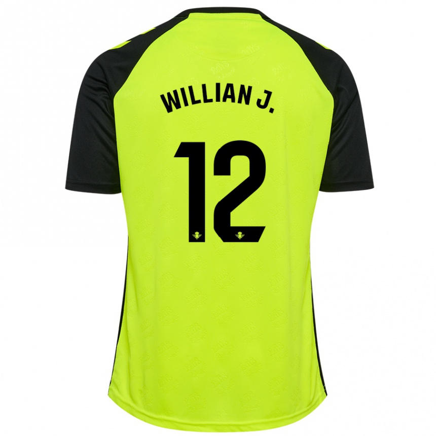 Niño Fútbol Camiseta Willian José #12 Amarillo Fluorescente Negro 2ª Equipación 2024/25 México