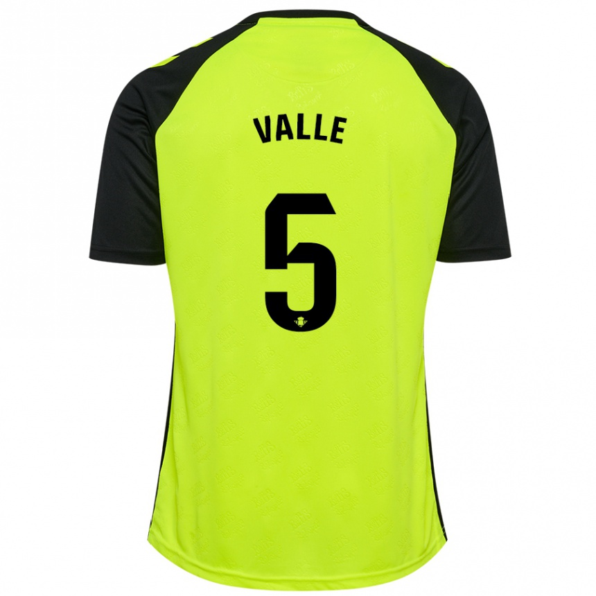 Niño Fútbol Camiseta María Valle López #5 Amarillo Fluorescente Negro 2ª Equipación 2024/25 México